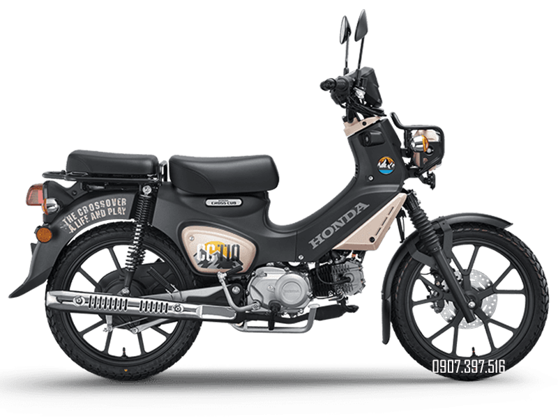 Honda Cross Cub CC110 2026 Special Version phối màu đen kem độc bản nhìn ngang toàn xe