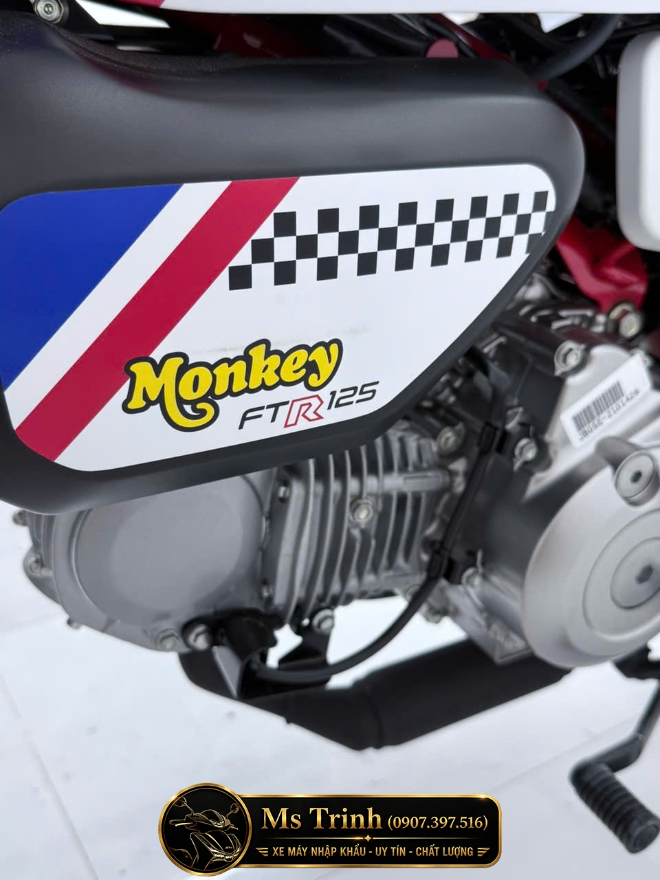 cận cảnh ốp hông Honda Monkey FTR125 mang họa tiết tracker tạo điểm nhấn cá tính riêng