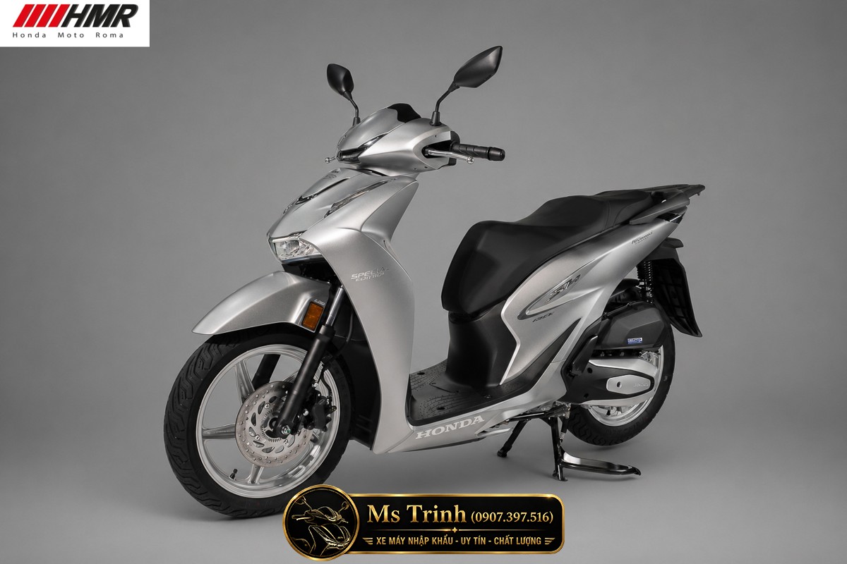 Honda SH150i 2026 màu bạc nhập Ý nổi bật với thiết kế đầu xe cực kỳ hiện đại