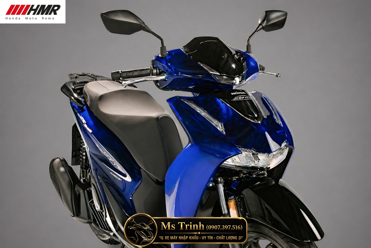 Góc nghiêng Honda SH150i Vetro Blue 2026 khoe trọn ngoại hình sang trọng đầy cuốn hút