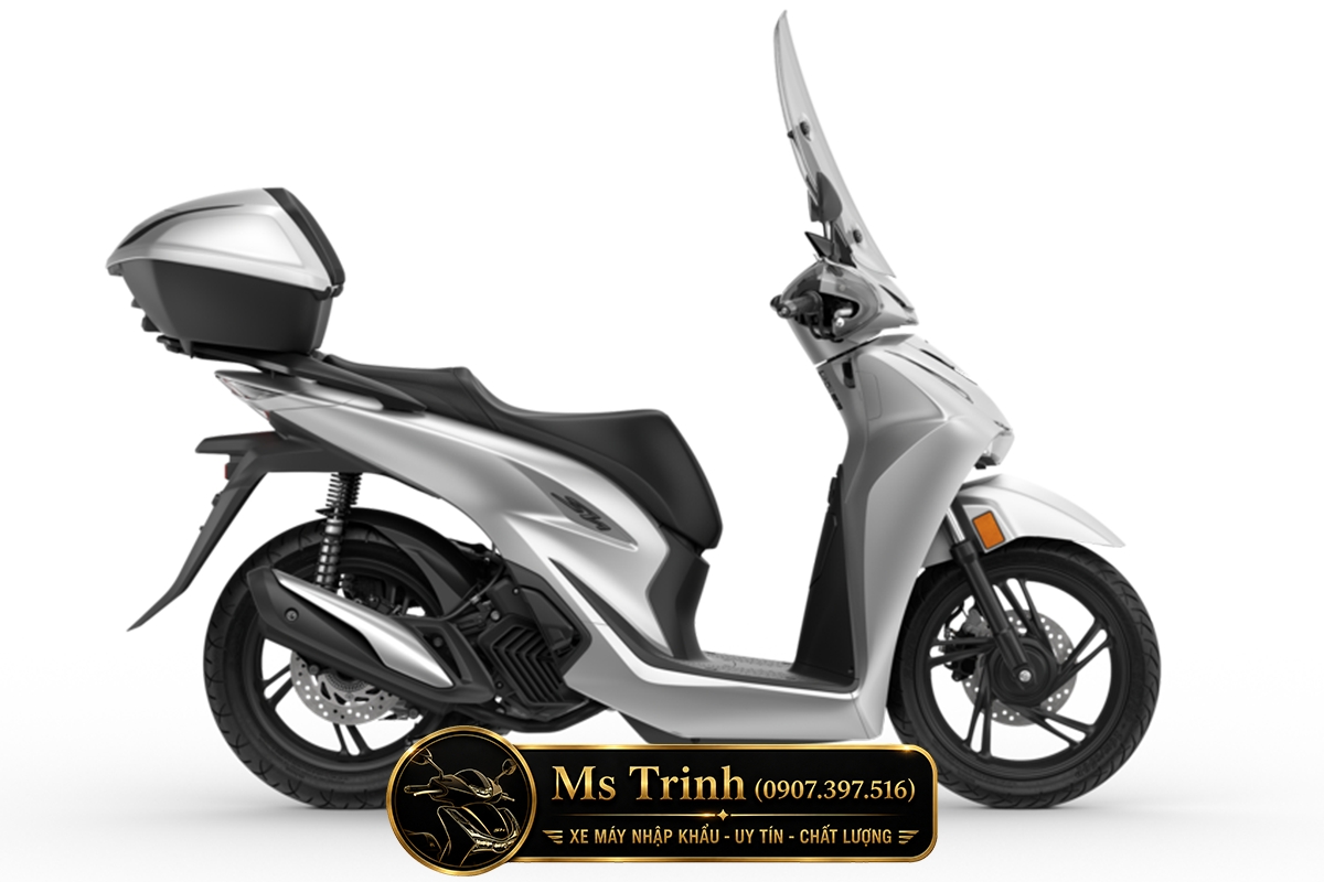 Honda SH150i Ý 2026 Standard màu xám bạc nhập khẩu chính ngạch nhìn ngang bên trái Honda SH150i Ý 2026 Standard màu xám bạc nhập khẩu chính ngạch nhìn ngang bên trái