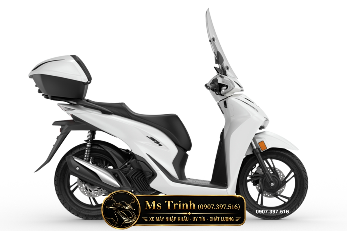 Honda SH150i Ý 2026 Standard màu trắng Pearl nhập khẩu chính ngạch nhìn ngang Honda SH150i Ý 2026 Standard màu trắng Pearl nhập khẩu chính ngạch nhìn ngang