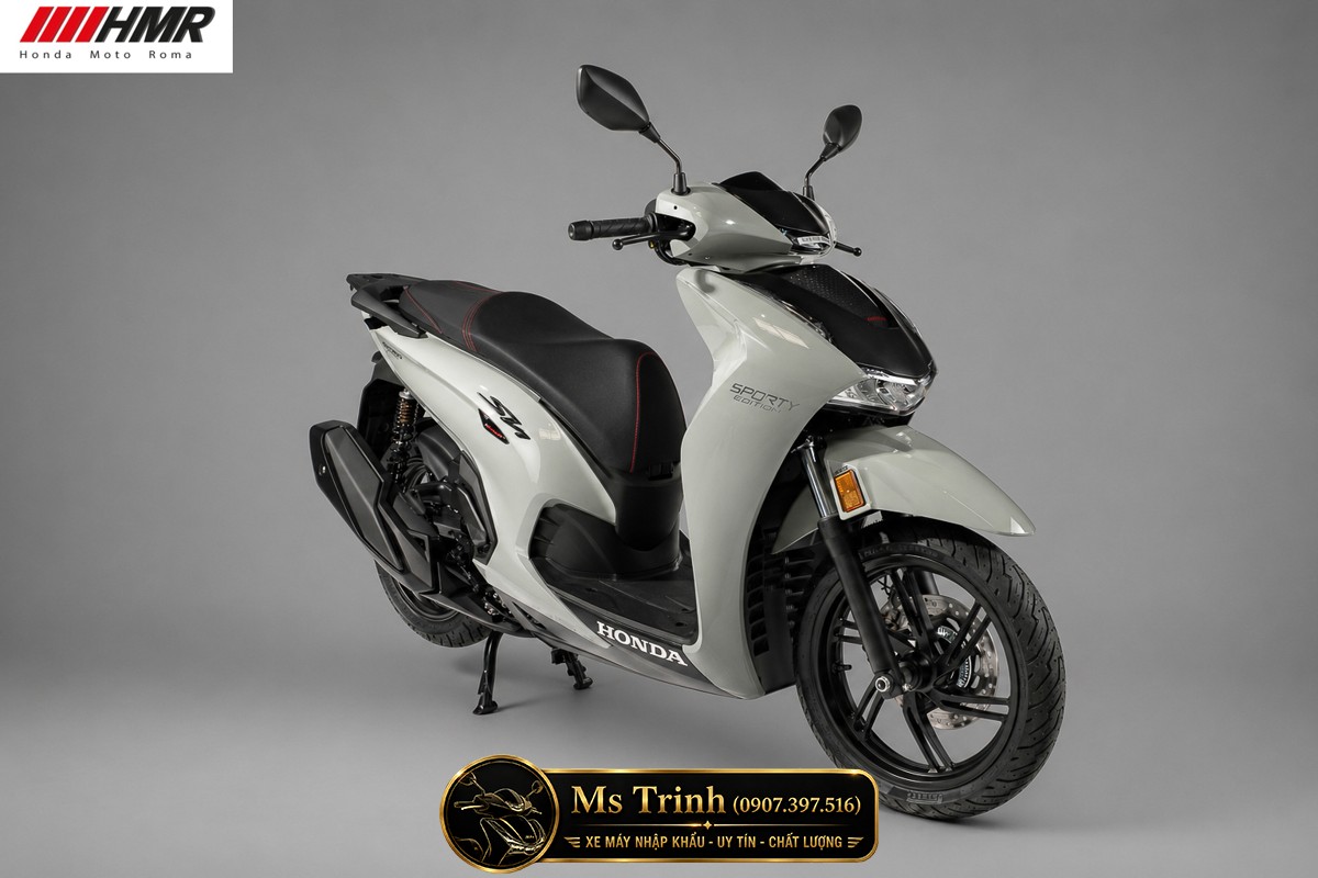 onda SH350i Sporty 2026 nhập Ý màu xám xi măng sở hữu ngoại hình sang trọng và cực kỳ đẳng cấp