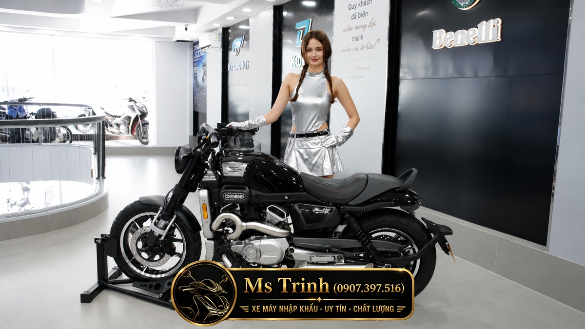 Hyosung GV350X màu đen mạnh mẽ và đậm chất cruiser