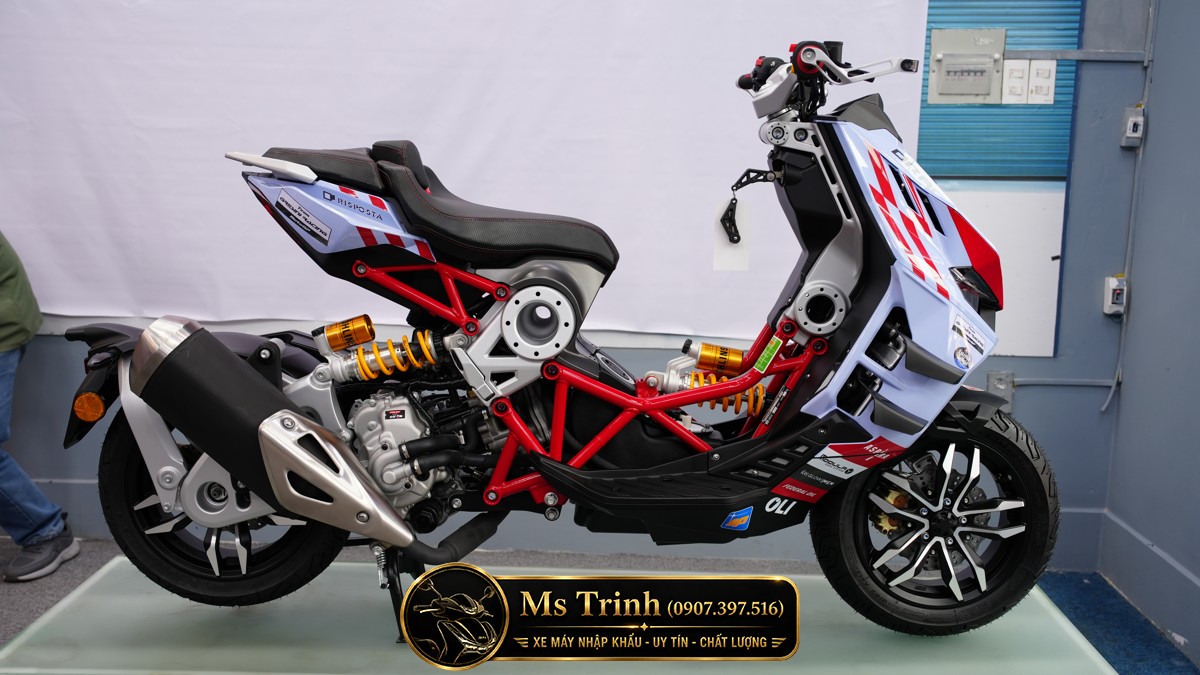 Italjet Dragster 300 Gresini Edition khoe khung mắt cáo Trellis đặc trưng của dòng Dragster
