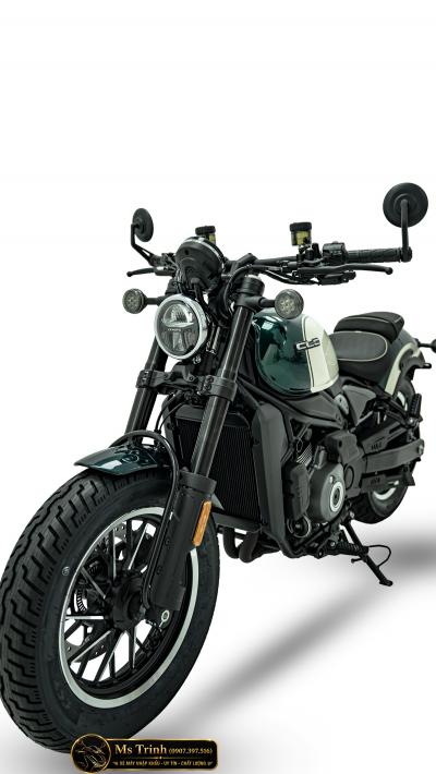 CFMOTO 450CL-C AMT 2026 trắng xanh Cruiser 449cc số tự động 6 cấp, yên thấp 705 mm