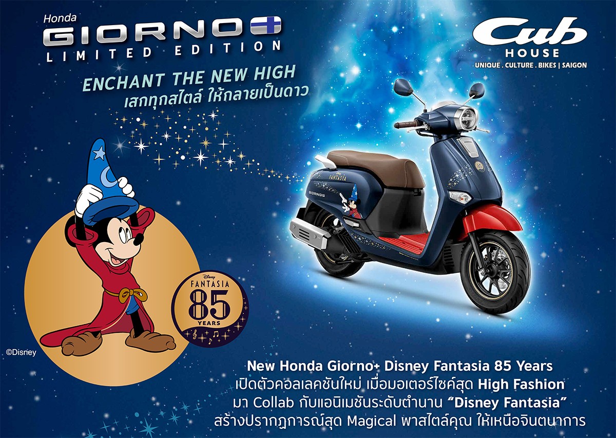 Chuột Mickey là linh hồn của dòng xe Honda Giorno+ 125 Disney bản giới hạn